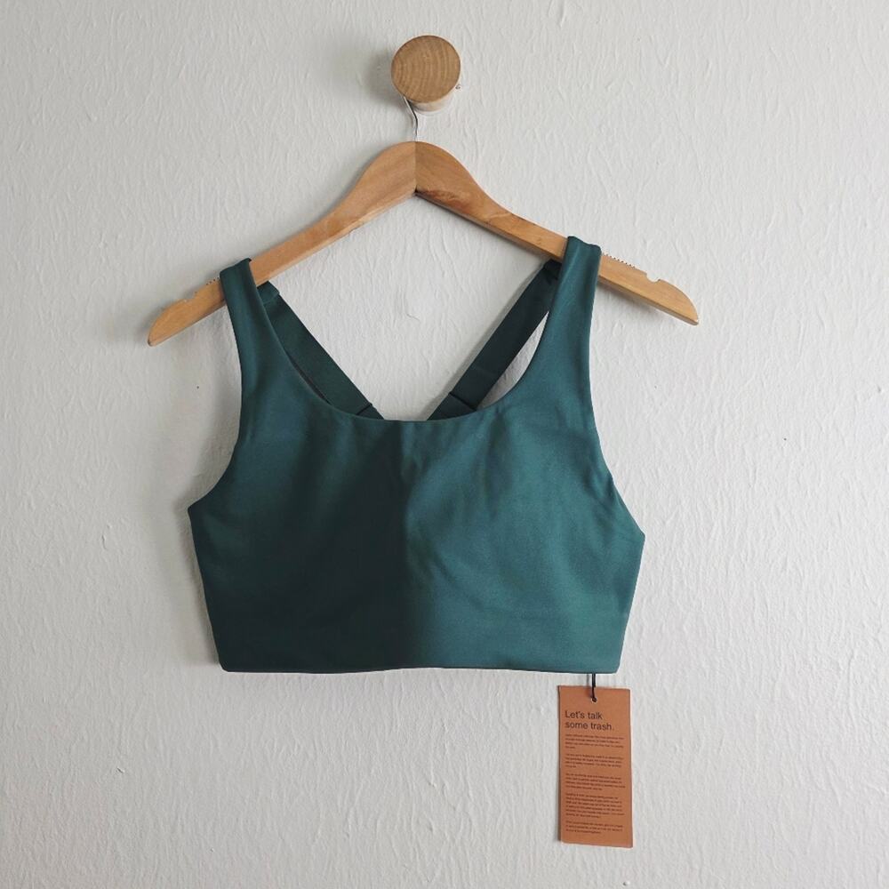 Girlfriend Collective Simone High Support Sports Bra Moss Green Adjustable XL